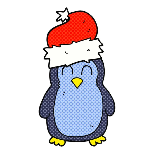 FreeHand ritade tecknad pingvin — Stock vektor