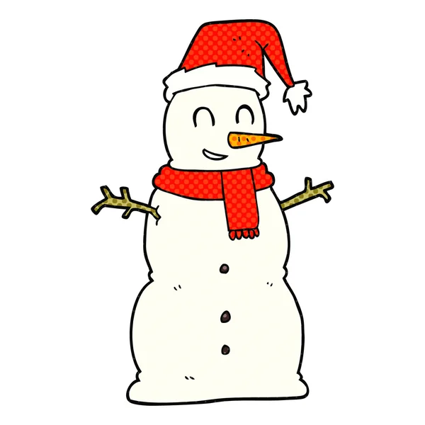 Freehand drawn cartoon snowman — Stock Vector