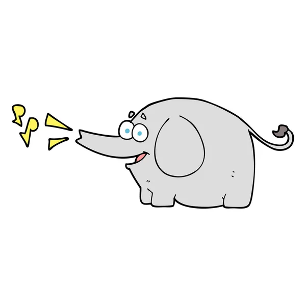 Kreskówka trąbienie słoń — Wektor stockowy