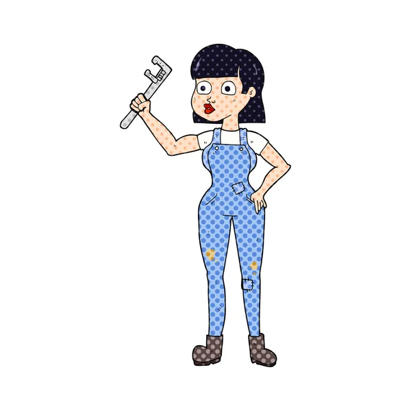 Cartoon vrouwelijke loodgieter — Stockvector