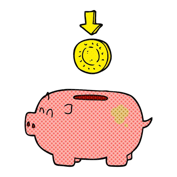 Cartoon piggy bank — Vector de stoc