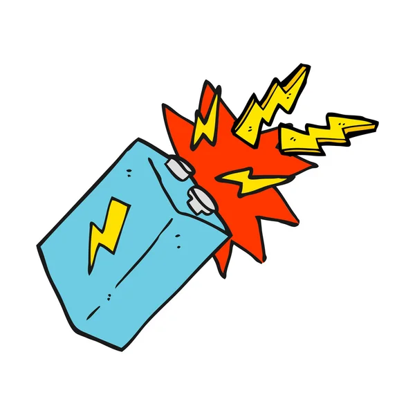 Cartoon batterij vonken — Stockvector