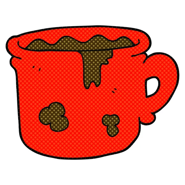 Cartoon old coffee cup — Stock Vector