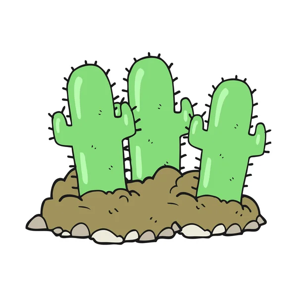 FreeHand getekende cartoon cactus — Stockvector