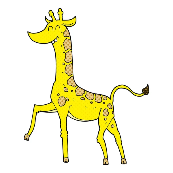 Giraffa cartone animato disegnato a mano libera — Vettoriale Stock