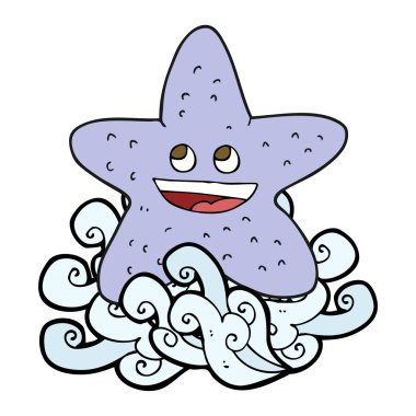 serbest çizilmiş karikatür denizyıldızı