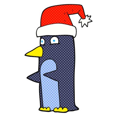 Noel penguen karikatür