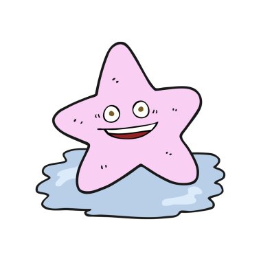 serbest çizilmiş karikatür denizyıldızı