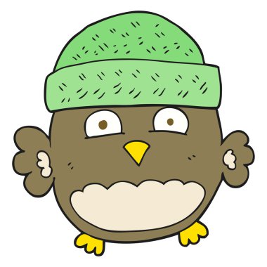 sevimli çizgi film baykuş