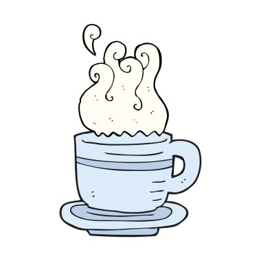 karikatür Kupası ve fincan tabağı