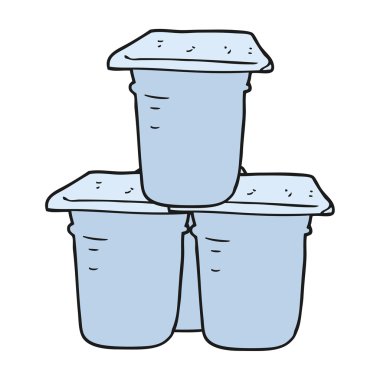 çizgi film yoğurt kapları