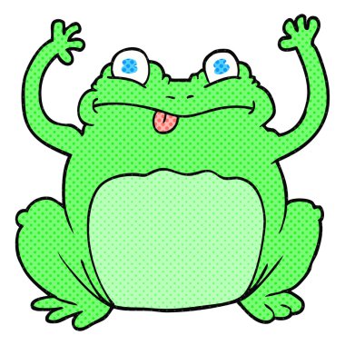 karikatür komik kurbağa