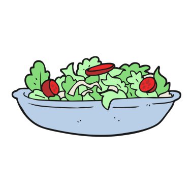 serbest çizilmiş karikatür salata