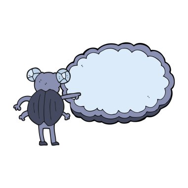 çizgi film işaret eden böcek