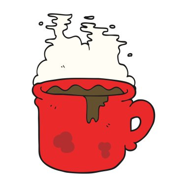 çizgi film eski kahve fincanı