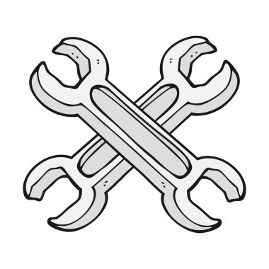 serbest çizilmiş karikatür somun anahtarları