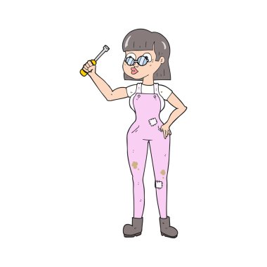 çizgi film kadın makinist