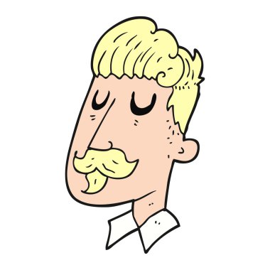 Çizgi filmdeki bıyıklı adam.