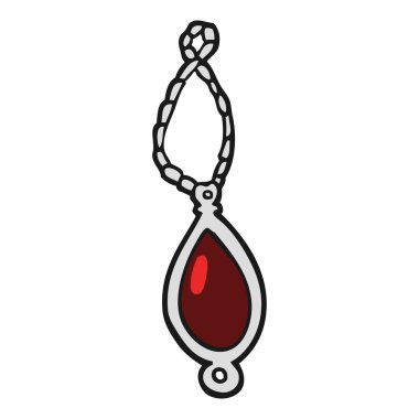 karikatür kırmızı kolye