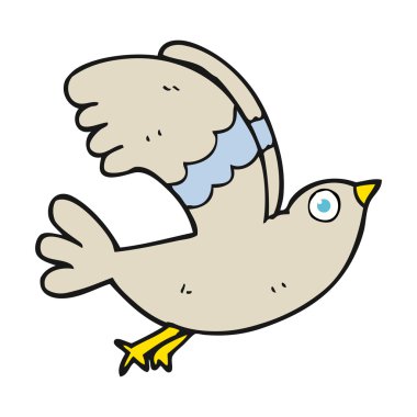 serbest çizilmiş karikatür kuş