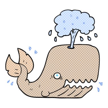 su spouting karikatür balina