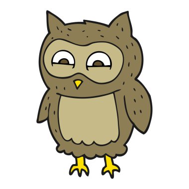 serbest çizilmiş karikatür baykuş