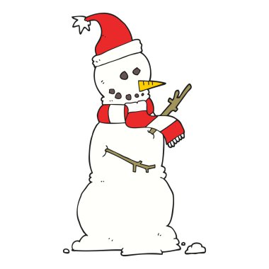 serbest çizilmiş karikatür kardan adam