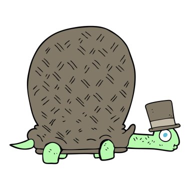 serbest çizilmiş karikatür kaplumbağa