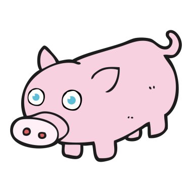 serbest çizilmiş karikatür domuz yavrusu