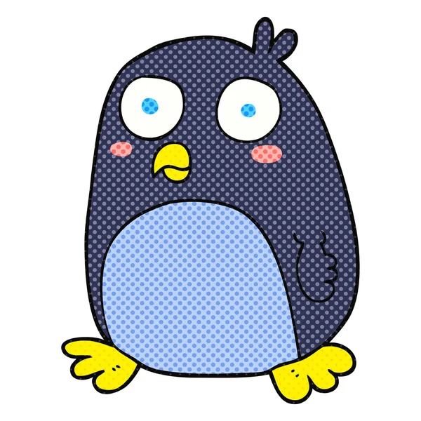 FreeHand getekende cartoon pinguïn — Stockvector