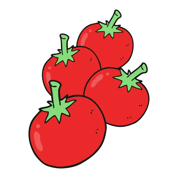 Bebas ditarik kartun tomat tangan - Stok Vektor