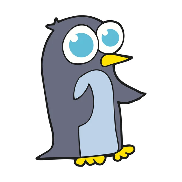Πιγκουίνος κινουμένων σχεδίων με μεγάλα μάτια — Διανυσματικό Αρχείο