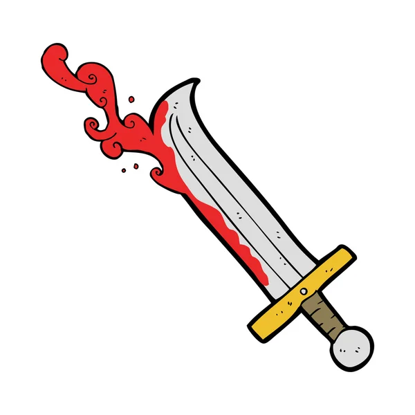 Cartoon bloody sword — Stock Vector