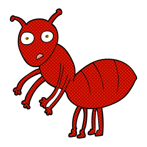 Semut kartun bergambar tangan bebas - Stok Vektor