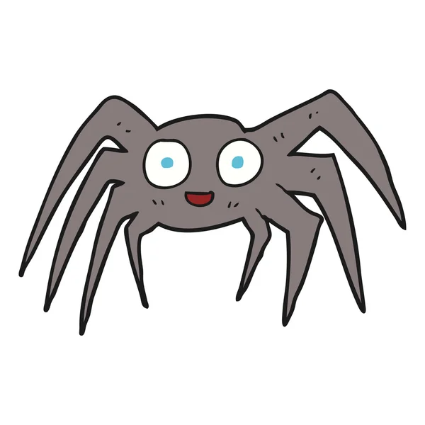 Serbest çizilmiş karikatür örümcek — Stok Vektör