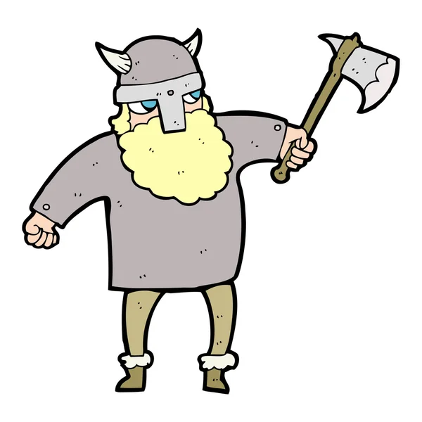 Cartoon viking warrior — Stock Vector