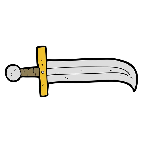 Espada desenho animado desenhado à mão livre — Vetor de Stock