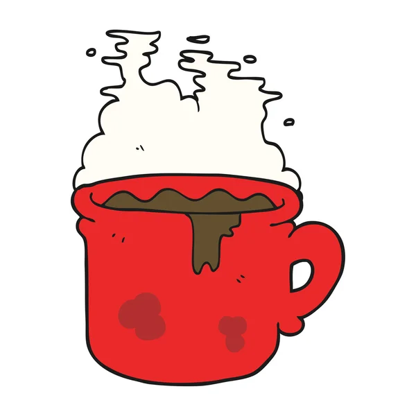 Cartone animato vecchia tazza di caffè — Vettoriale Stock