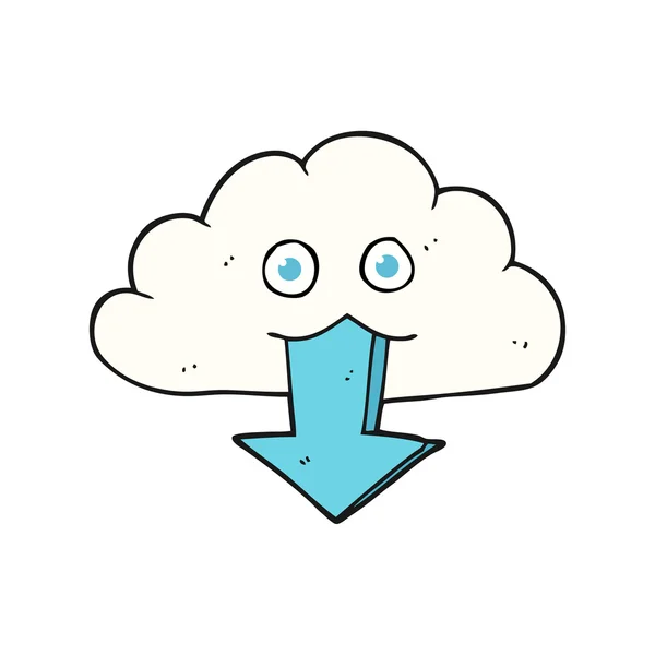 Téléchargement de dessin animé à partir du nuage — Image vectorielle