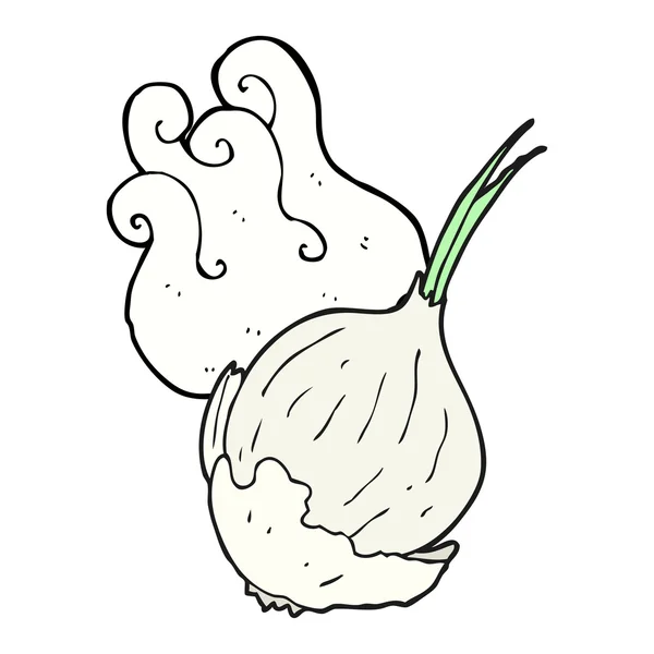 Freihändig gezeichneter Cartoon-Knoblauch — Stockvektor