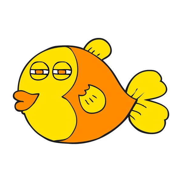 Pesce cartone animato disegnato a mano libera — Vettoriale Stock