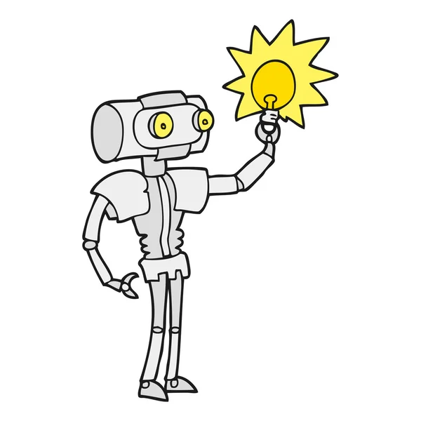 Cartoon robot med lampa — Stock vektor