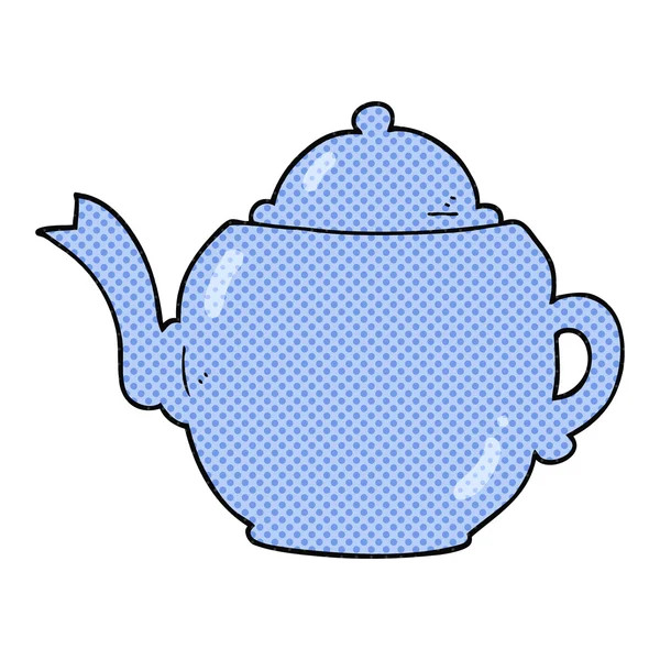 Freehand нарисованный чайник мультфильма — стоковый вектор