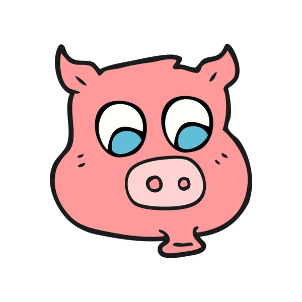 Freihand gezeichnetes Cartoon-Schwein — Stockvektor