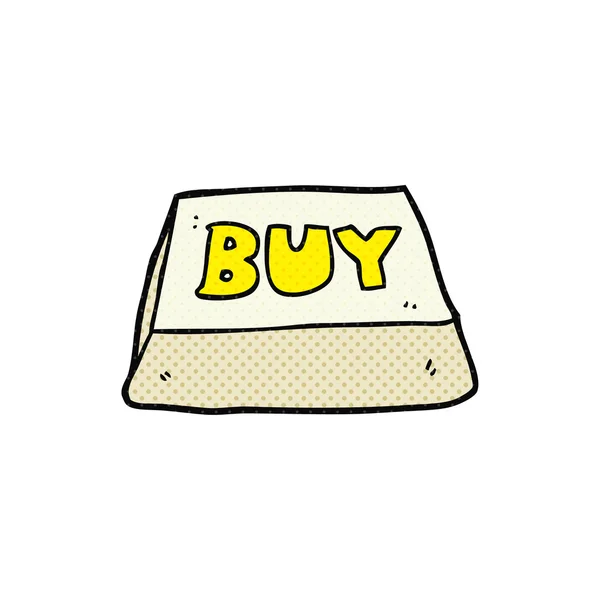 Cartoon computer key buy symbol — Stock Vector