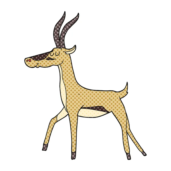 Freihändig gezeichnete Karikatur-Gazelle — Stockvektor