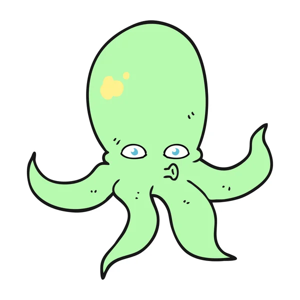 FreeHand getekende cartoon octopus — Stockvector