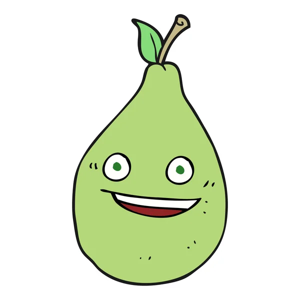 FreeHand getekende cartoon pear — Stockvector