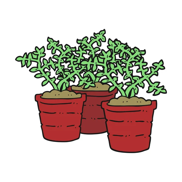 Cartoon potplanten — Stockvector