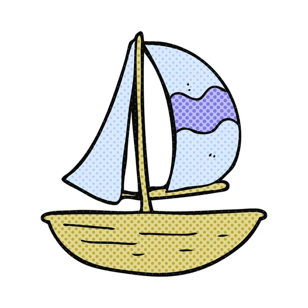 Cartoon zeil schip — Stockvector